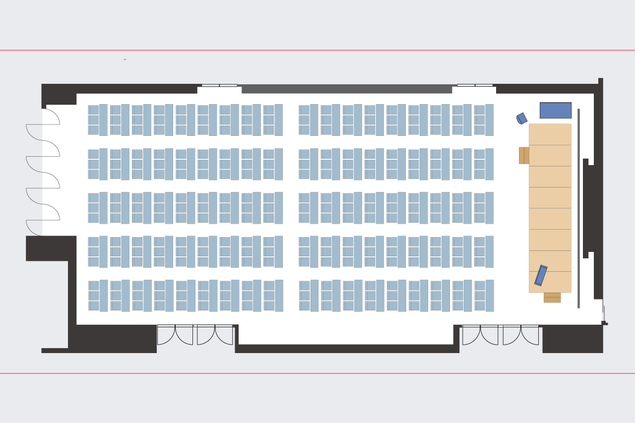 【ホールA】スクール3名掛け